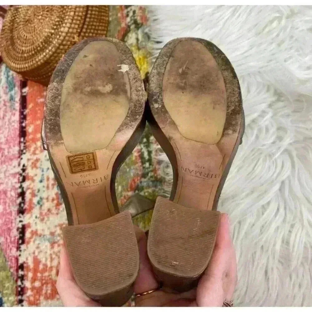Alexandre Birman Metallic Leather Celine Sandals Size 37.5 Bronze - Picture 7 of 8